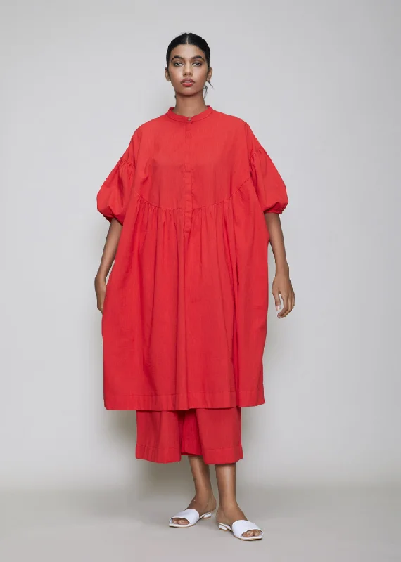 Wrap dresses for evening events-Acra Tunic Dress Red