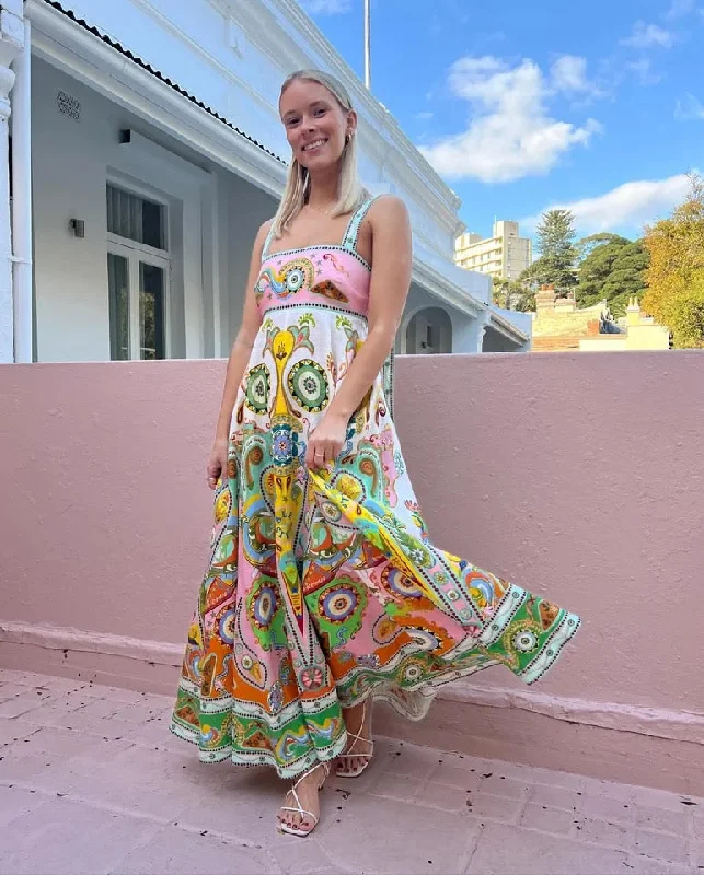 Day dress with warm fabric for cozy feel -Kiala Printed Luxe Holiday Dress