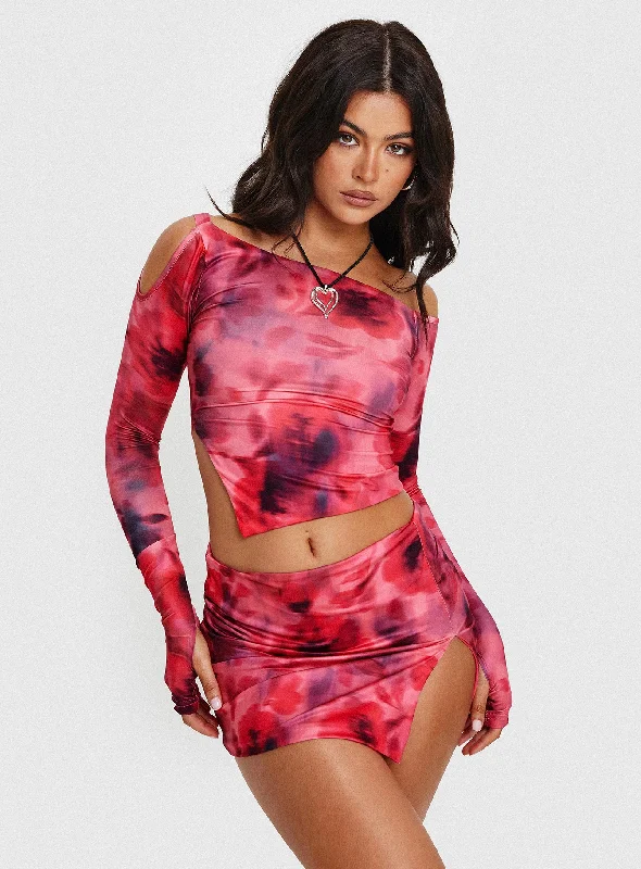 Women’s doll dress with satin details -Maisha Set Pink