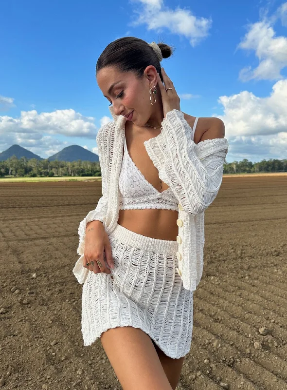 Women’s doll dress with embroidery and silk fabric -Perfect Places Knit Set Beige