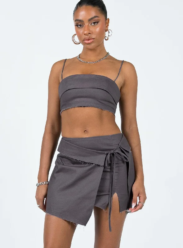 Women’s doll dress with flouncy skirt -Stanton Set Grey