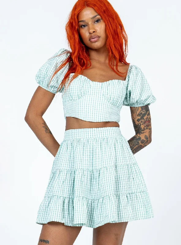 Women’s doll dress for cocktail events -Vivian Set Green