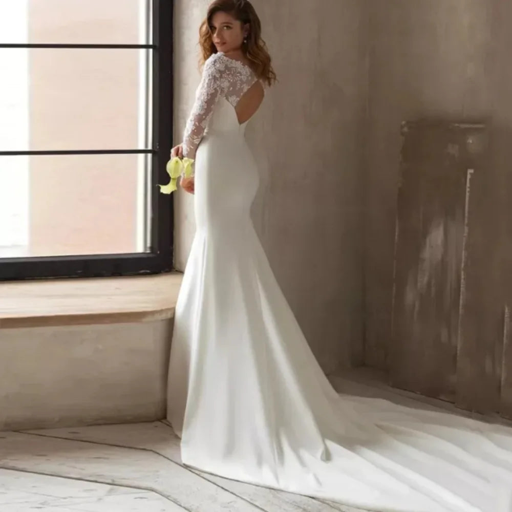 Cinessd 2024 Luxury Arabic Mermaid Wedding Dress Dubai Sparkly Crystals Long Sleeves Bridal Gowns Court Train Satin Skirt robe de mariee Cinessd 2024 Luxury Arabic Mermaid Wedding Dress Dubai Sparkly Crystals Long Sleeves Bridal Gowns Court Train Satin Skirt robe de mariee