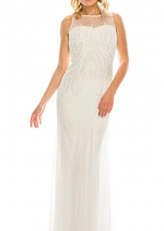 Vintage wedding dress with full skirt for retro style -Adrianna Papell Sleeveless Beaded Illusion Dress Vintage wedding dress with full skirt for retro style -Adrianna Papell Sleeveless Beaded Illusion Dress