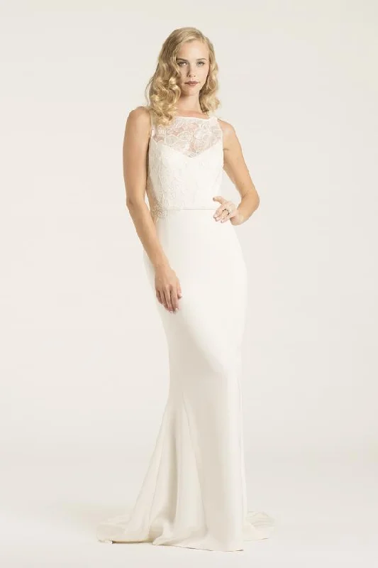 Simple wedding dress with clean satin finish -Amy Kuschel - Harlem Sample Gown