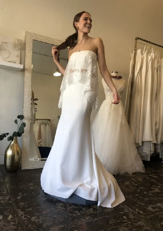 Elegant wedding dress with sparkling accents -Anais Anette Kennedy top