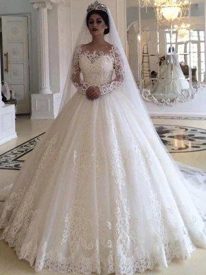 Ball Gown Tulle Applique Off-the-Shoulder Long Sleeves Sweep/Brush Train Wedding Dresses Prom Dress cg17019 Ball Gown Tulle Applique Off-the-Shoulder Long Sleeves Sweep/Brush Train Wedding Dresses Prom Dress cg17019
