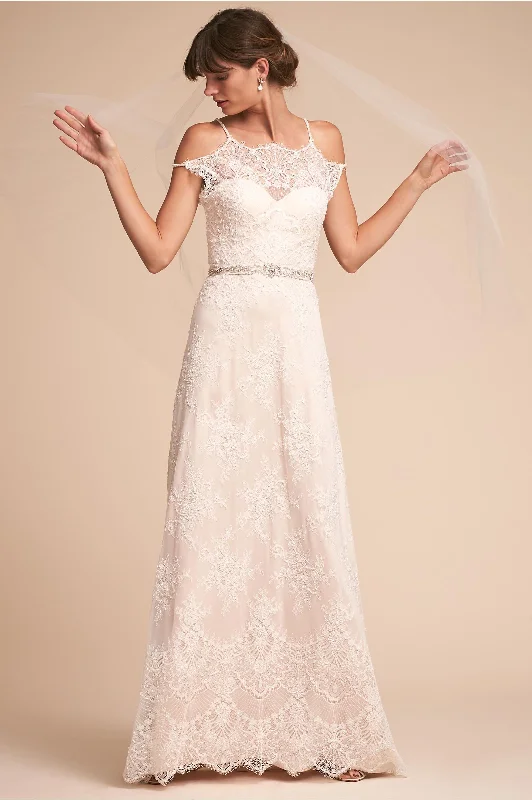 Elegant wedding dress with pearl detailing -BHLDN Catherine Deane Karla Gown