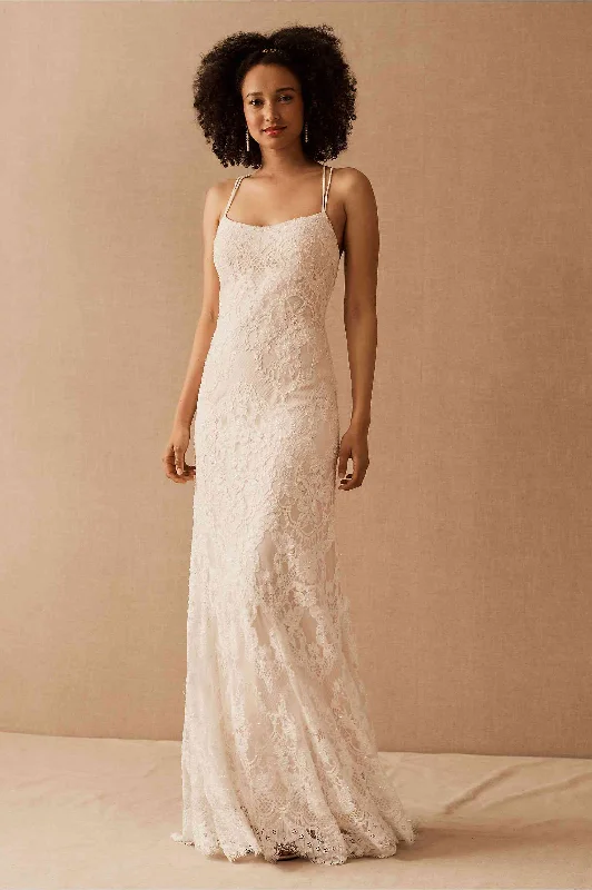 Minimalist wedding dress with clean lines -BHLDN Catherine Deane Robyn Gown