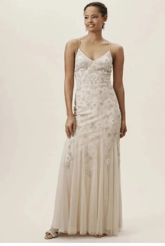 Wedding dress with pleated bodice for feminine look -BHLDN Coleman Gown