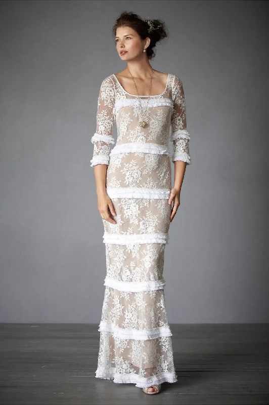 Simple wedding dress with satin sash for elegance -BHLDN Esprit de Corps Gown