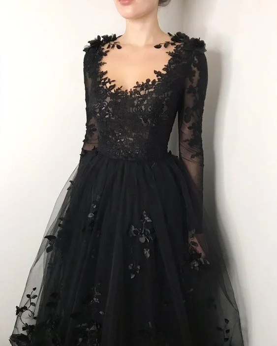 Black floral gothic wedding dress, black flower tulle lace dress, alternative bridal gown prom dress long formal gowns cg19132 Black floral gothic wedding dress, black flower tulle lace dress, alternative bridal gown prom dress long formal gowns cg19132