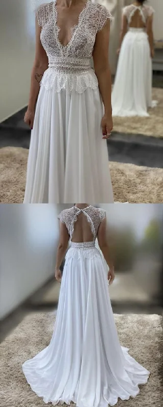Boho Wedding Dress Elegant Lace Open Back Bridal Gown For Summer Beach Wedding prom dress, evening dress cg22102 Boho Wedding Dress Elegant Lace Open Back Bridal Gown For Summer Beach Wedding prom dress, evening dress cg22102
