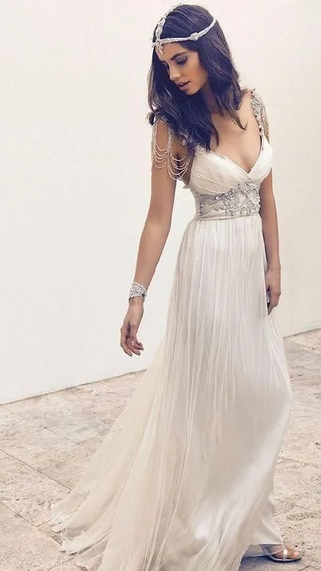 Cap sleeve beach wedding dresse, rhinestone prom dress, unique beach wedding gown, dresses for prom, chiffon wedding dress cg620 Cap sleeve beach wedding dresse, rhinestone prom dress, unique beach wedding gown, dresses for prom, chiffon wedding dress cg620