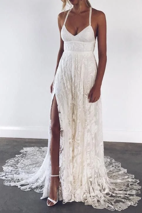 Charming Lace Long A-line Fashion Spaghetti Straps Wedding Dress , prom dresses cg619 Charming Lace Long A-line Fashion Spaghetti Straps Wedding Dress , prom dresses cg619