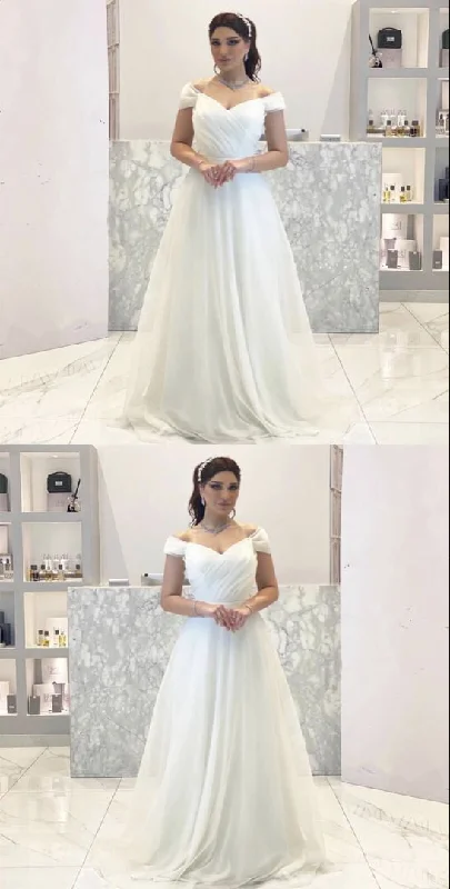Cheap boho wedding dresses chiffon pleated bridal gown off the shoulder for women’s prom dress cg16249 Cheap boho wedding dresses chiffon pleated bridal gown off the shoulder for women’s prom dress cg16249