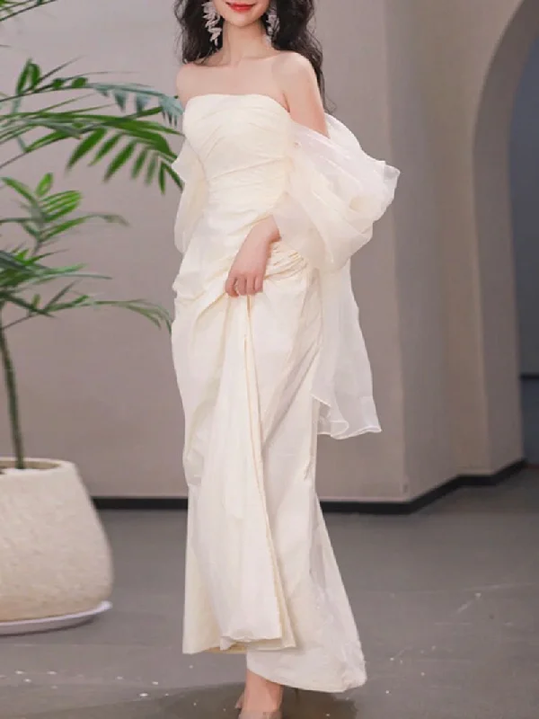 Cinessd fashion inspo Strapless Lace Wedding Dress Sleeveless Classic Lace Up Bridal Dress Simple Ruched Backless Wedding Dress Short New 2023 Cinessd fashion inspo Strapless Lace Wedding Dress Sleeveless Classic Lace Up Bridal Dress Simple Ruched Backless Wedding Dress Short New 2023
