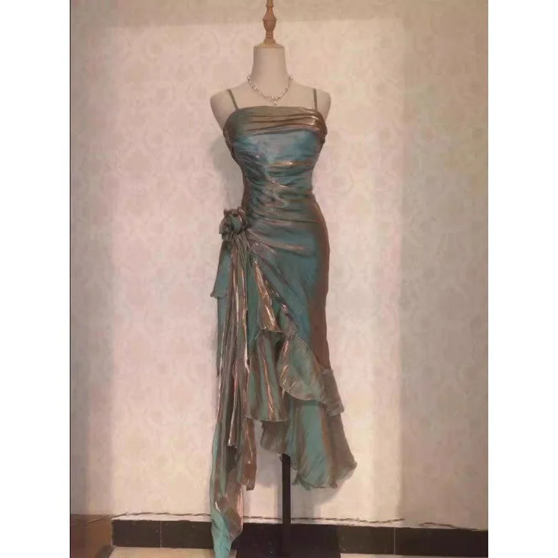 Cinessdshop dress French Style High-Grade Wedding Dress Can Be Worn at Ordinary Times Fairy Super Fairy Green Sling Dress Cinessdshop dress French Style High-Grade Wedding Dress Can Be Worn at Ordinary Times Fairy Super Fairy Green Sling Dress