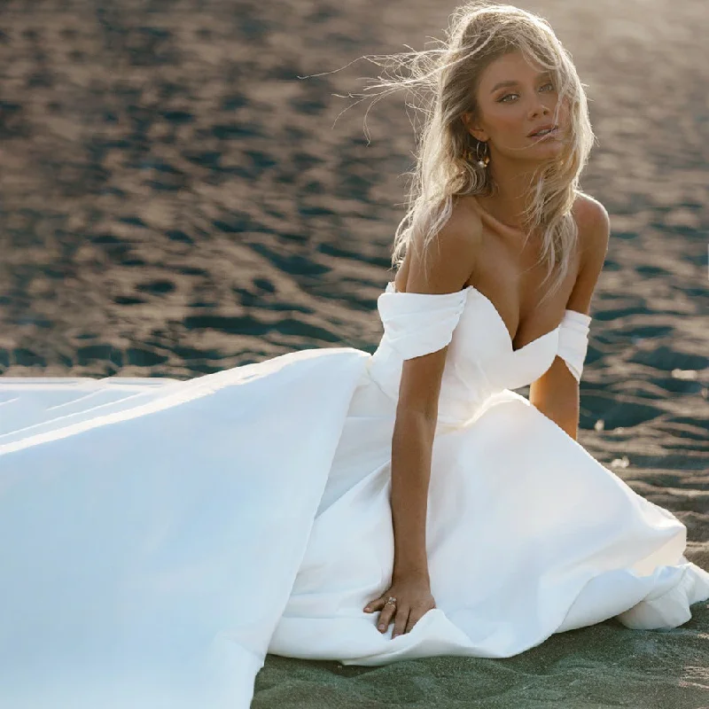 Cinessdshop princess costume ideas French Satin Wedding Dress 2024 Summer off-Shoulder Slimming Small Tail Mori Travel Wedding Dress Cinessdshop princess costume ideas French Satin Wedding Dress 2024 Summer off-Shoulder Slimming Small Tail Mori Travel Wedding Dress
