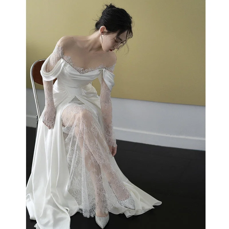 Cinessdshop princess costume ideas Travel Photography Light Wedding Dress French Lace Small Tail White Retro 2024 New Simple Bridal Welcome Super Fairy Dress Cinessdshop princess costume ideas Travel Photography Light Wedding Dress French Lace Small Tail White Retro 2024 New Simple Bridal Welcome Super Fairy Dress