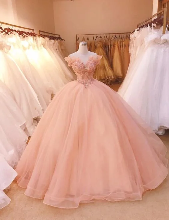 Elegant Ball Gown Long Prom Dress, Off the Shoulder Wedding Dress, Lace Beads Appliqued Evening Gown, Quinceanera Dresses C1260 Elegant Ball Gown Long Prom Dress, Off the Shoulder Wedding Dress, Lace Beads Appliqued Evening Gown, Quinceanera Dresses C1260