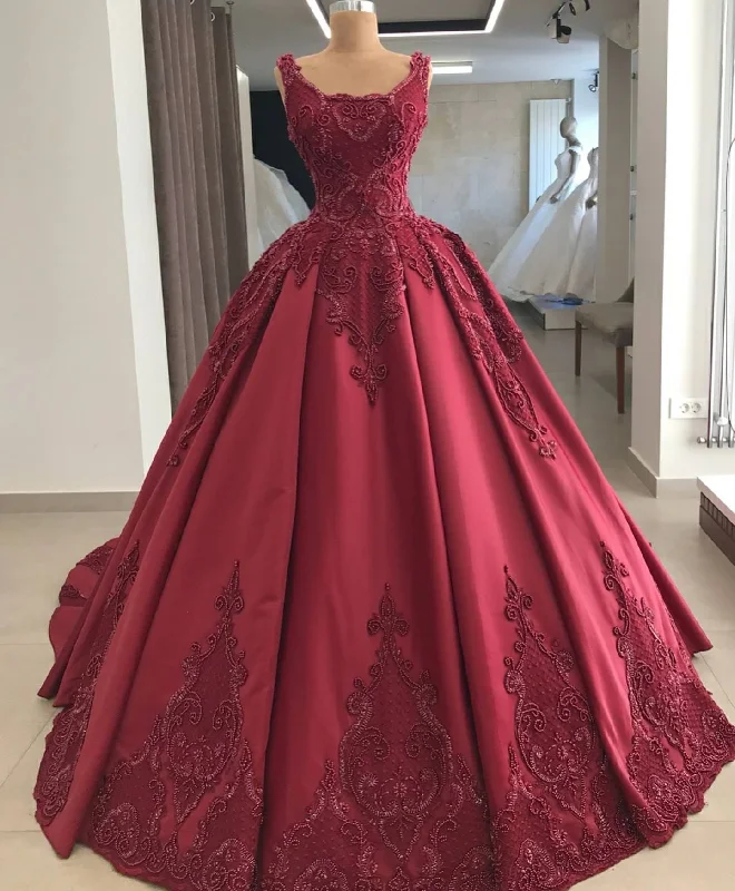 Elegant burgundy wedding dress lace long sleeves ball gown for women prom dress, evening dress cg21005 Elegant burgundy wedding dress lace long sleeves ball gown for women prom dress, evening dress cg21005