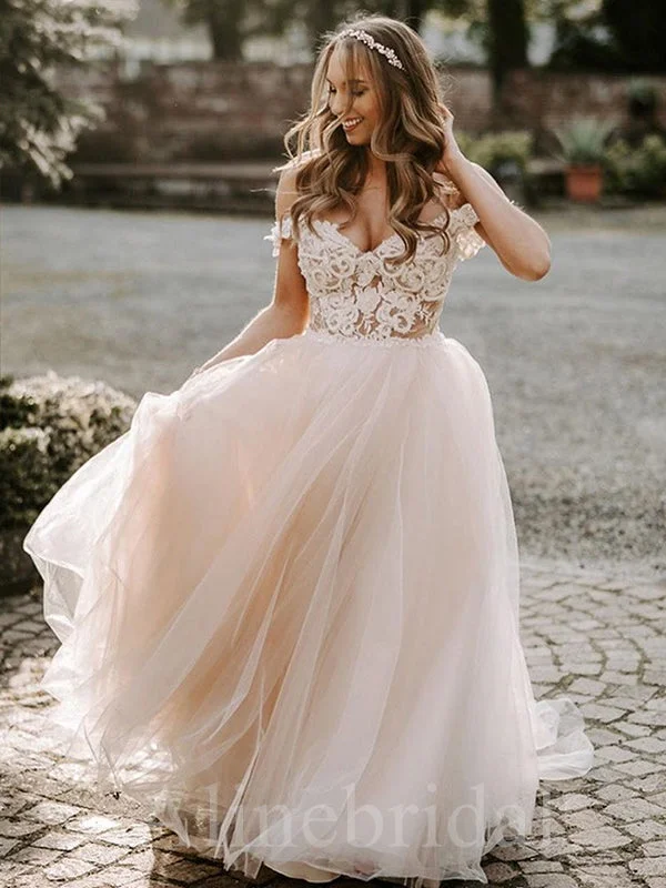 Stunning wedding dresses with long sleeves -Elegant Off shoulder Sweetheart A-line Lace applique Wedding Dresses,WD3050 Stunning wedding dresses with long sleeves -Elegant Off shoulder Sweetheart A-line Lace applique Wedding Dresses,WD3050