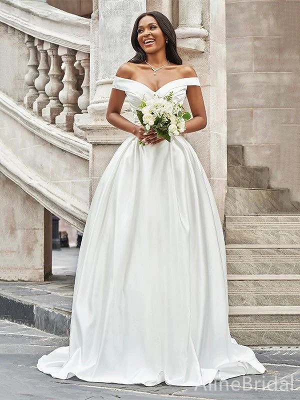 Wedding dress with romantic lace accents -Sexy V-neck Off-Shoulder A-line Long Wedding Dresses,WD3081 Wedding dress with romantic lace accents -Sexy V-neck Off-Shoulder A-line Long Wedding Dresses,WD3081