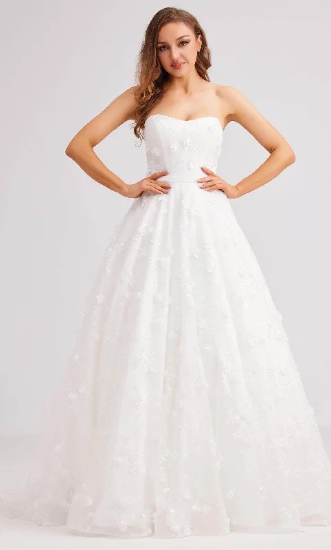 Wedding dress with wrap-around design for comfort -J'Adore Dresses J23033 - Applique Gown Wedding dress with wrap-around design for comfort -J'Adore Dresses J23033 - Applique Gown