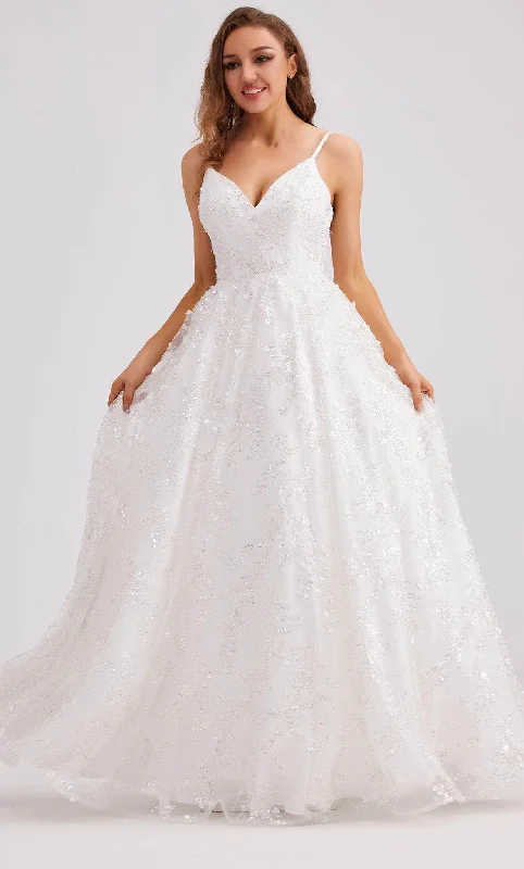 Wedding dress with cap sleeves for delicate touch -J'Adore Dresses J23035 - Embellished Gown Wedding dress with cap sleeves for delicate touch -J'Adore Dresses J23035 - Embellished Gown