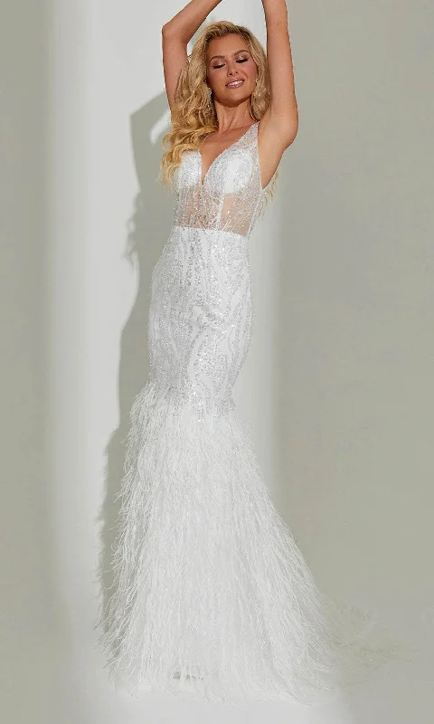 Elegant wedding dress with lace-back details -Jasz Couture 7545 - Crystal Detail Prom Dress Elegant wedding dress with lace-back details -Jasz Couture 7545 - Crystal Detail Prom Dress
