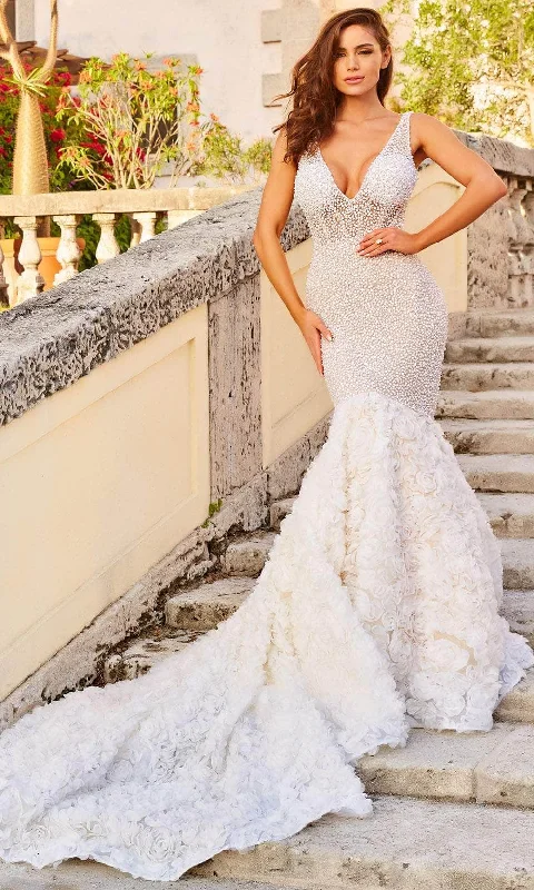 Wedding dress with tiered skirt for full volume -Jovani Bridal JB07233 - Bridal Gown