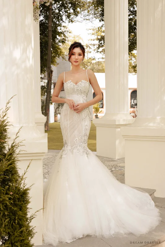 Vintage-inspired wedding dress for classic feel -Lace Trumpet Wedding Dress (#Cierra) Vintage-inspired wedding dress for classic feel -Lace Trumpet Wedding Dress (#Cierra)
