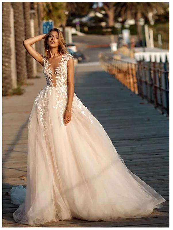 Cinessd Back to school Lorie Boho Wedding Dress 2022 Lace Appliques Beach Bride Dresses Illusion Back Puff Tulle Wedding Gowns Backless Floor Length Cinessd Back to school Lorie Boho Wedding Dress 2022 Lace Appliques Beach Bride Dresses Illusion Back Puff Tulle Wedding Gowns Backless Floor Length
