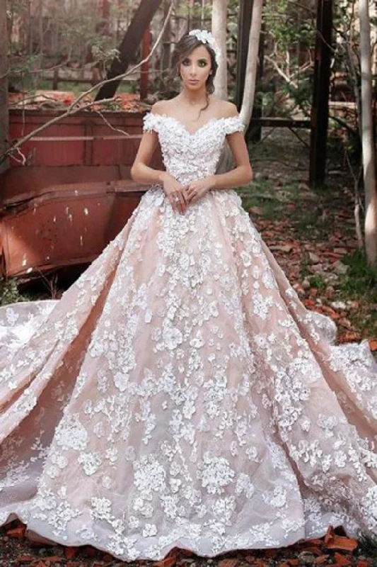 Luxurious Organza Off Shoulder Short Sleeves Wedding Dress with Lace,Cheap prom Gowns cg1847 Luxurious Organza Off Shoulder Short Sleeves Wedding Dress with Lace,Cheap prom Gowns cg1847