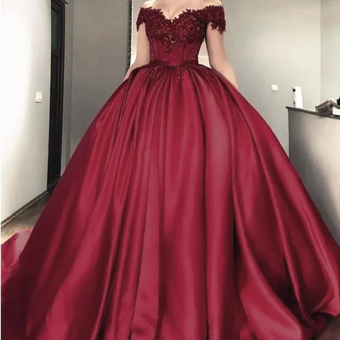 Luxury Ball Gown Wedding dress Burgundy Bridal Reception Dress Formal Prom Gown cg20735 Luxury Ball Gown Wedding dress Burgundy Bridal Reception Dress Formal Prom Gown cg20735
