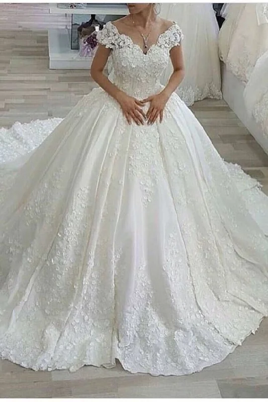 Luxury Wedding Dresses A Line With Beading Royal Train Scoop Neck prom dress cg21983 Luxury Wedding Dresses A Line With Beading Royal Train Scoop Neck prom dress cg21983