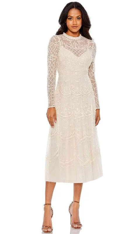 Wedding dress with pearl accents for classic charm -Mac Duggal 9142