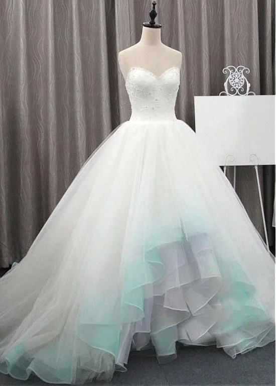 Magbridal Fashionable Tulle & Organza Sweetheart Neckline Ball Gown prom Wedding Dresses With Beadings & 3D Flowers cg5452 Magbridal Fashionable Tulle & Organza Sweetheart Neckline Ball Gown prom Wedding Dresses With Beadings & 3D Flowers cg5452