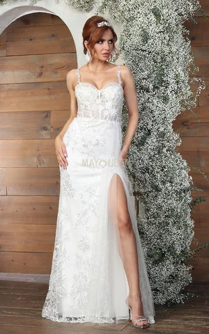 Short wedding dress for a modern look -May Queen RQ8018 - Sweetheart Gown