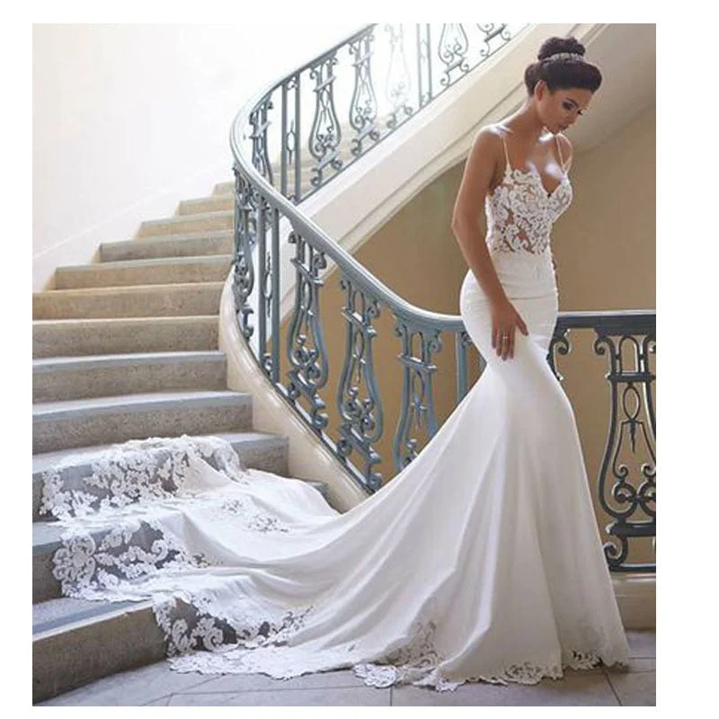 Cinessd Back to school Mermaid Wedding Dress Spaghetti Straps Vestidos De Novia Vintage Lace Sweetheart Neck Bridal Gown Backless Wedding Gowns Cinessd Back to school Mermaid Wedding Dress Spaghetti Straps Vestidos De Novia Vintage Lace Sweetheart Neck Bridal Gown Backless Wedding Gowns