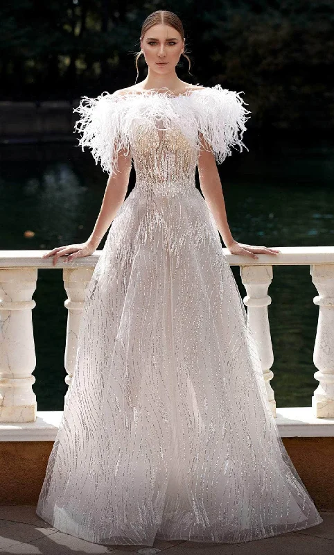 Bohemian wedding dress with long flowing skirt -MNM Couture K3933 - A-Line Gown