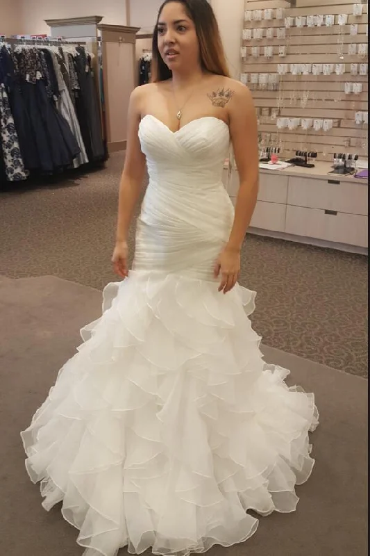New Arrival Mermaid Organza Sweetheart Ruffles Pleated Wedding Dresses Prom Dress c2473 New Arrival Mermaid Organza Sweetheart Ruffles Pleated Wedding Dresses Prom Dress c2473