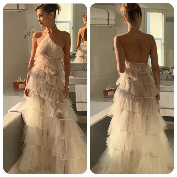 New Arrival Tiered Tulle Ivory Prom Dress, Long Evening Dress, Wedding Dress cg24885 New Arrival Tiered Tulle Ivory Prom Dress, Long Evening Dress, Wedding Dress cg24885