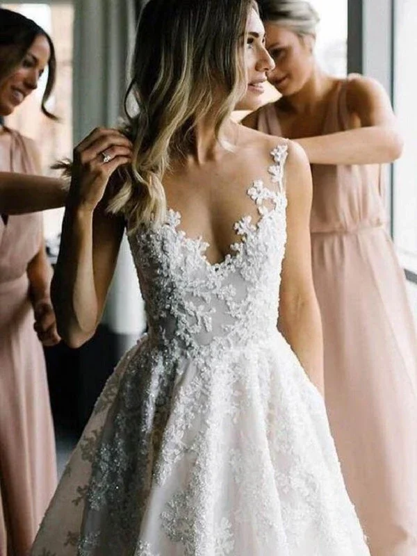 New Arrival V-neck Floral Organza Lace Bridal Dress Wedding Dress A-line Prom Dress cg18466 New Arrival V-neck Floral Organza Lace Bridal Dress Wedding Dress A-line Prom Dress cg18466
