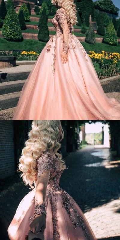 Pink Wedding Dresses With Sleeves | Wedding dresses princess online prom dresses 2021 cg16417 Pink Wedding Dresses With Sleeves | Wedding dresses princess online prom dresses 2021 cg16417