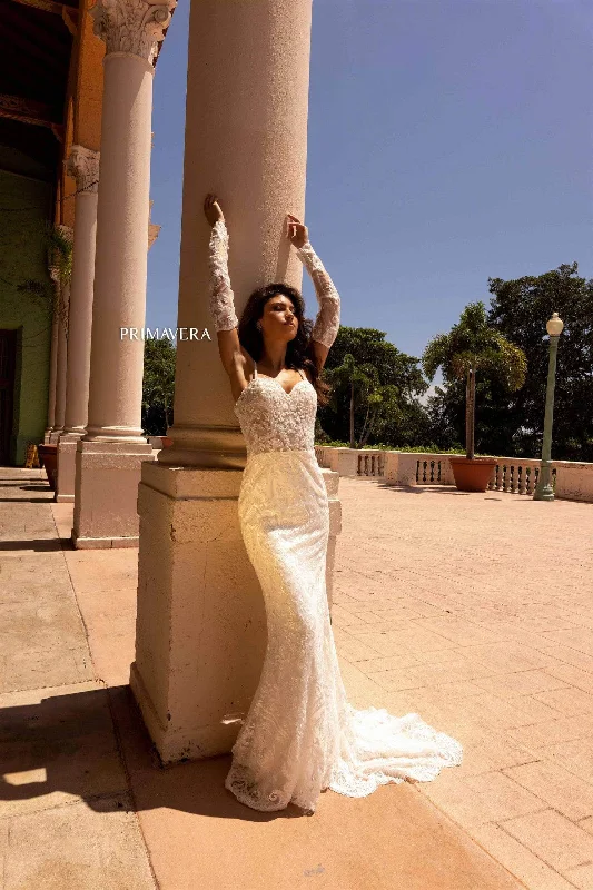 Wedding dress with satin bodice for luxurious feel -Primavera Bridal 11131 - Sweetheart Neck Sleeveless Dress Wedding dress with satin bodice for luxurious feel -Primavera Bridal 11131 - Sweetheart Neck Sleeveless Dress