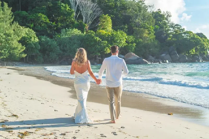Wedding dress with delicate lace for vintage vibe -Elegant beach silk wedding dress