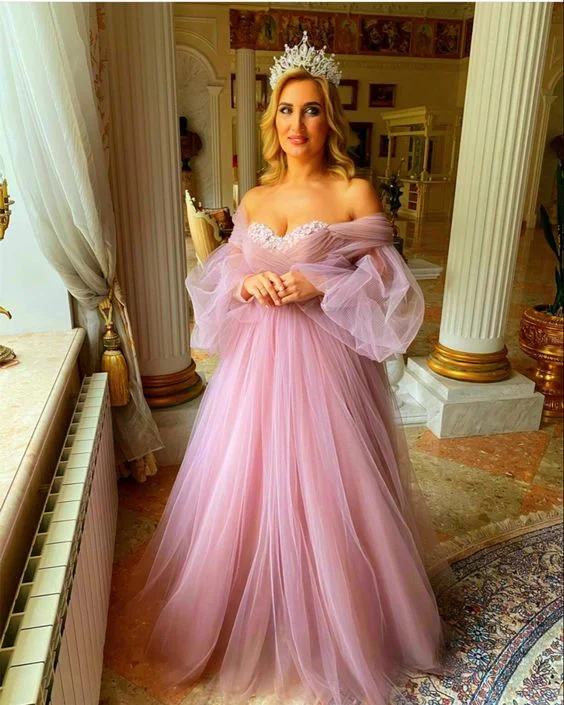 prom dresses Dusty Pink Boho Wedding Dresses Tulle Long Sleeves Off The Shoulder cg17382 prom dresses Dusty Pink Boho Wedding Dresses Tulle Long Sleeves Off The Shoulder cg17382