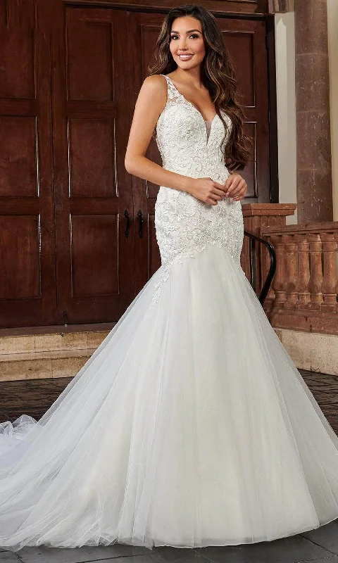 Wedding dress with empire waist for flattering fit -Rachel Allan Bridal Rb2153 - Illusion Back Bridal Gown Wedding dress with empire waist for flattering fit -Rachel Allan Bridal Rb2153 - Illusion Back Bridal Gown